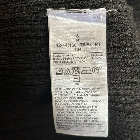 BANANA REPUBLIC Ribbed V-Neck Sweater Dress, Black, Size Small NWT $150 - Picture 12 of 15